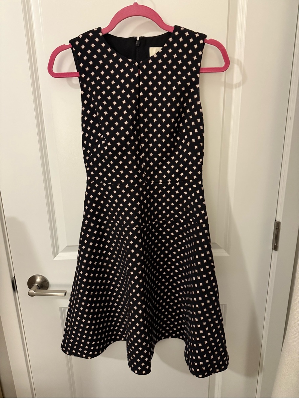 🍁 kate spade Black Dress with Cream Geometric Print